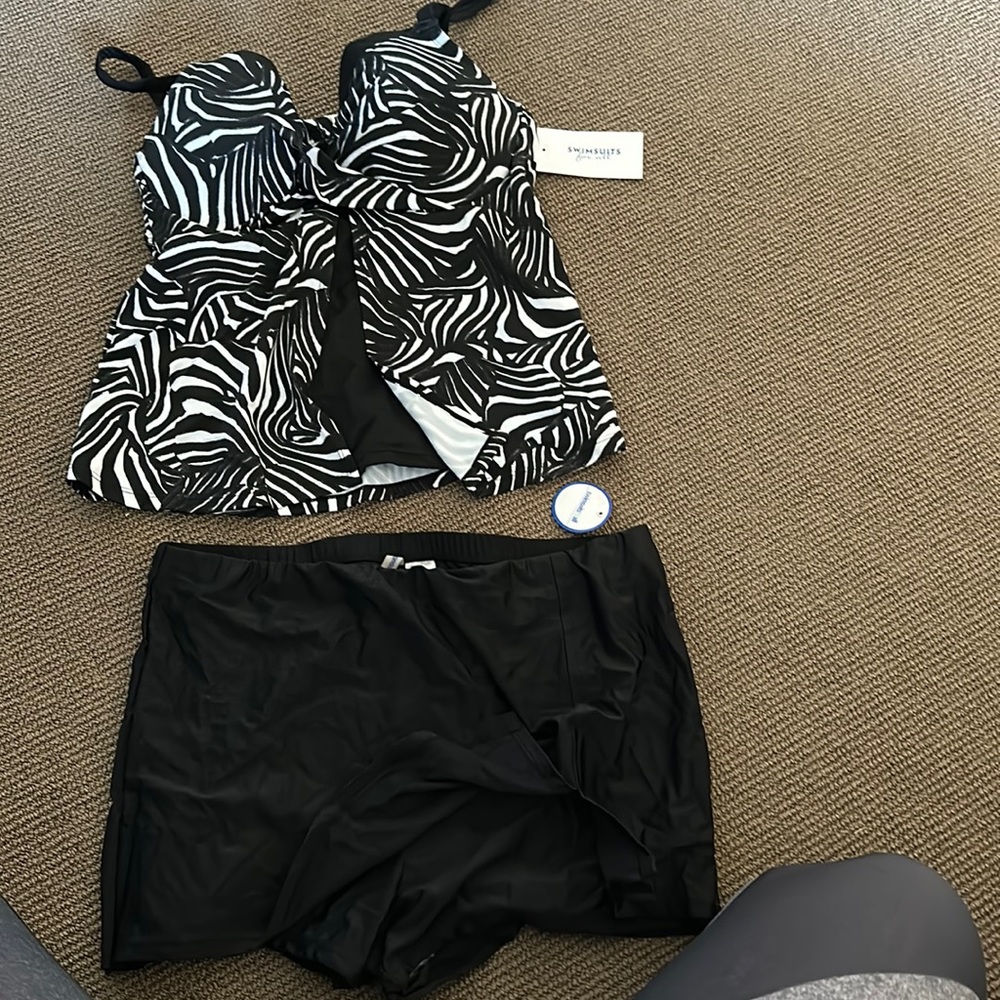 Swimsuit for all tankini, black and white